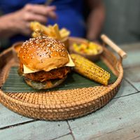 Mushroom Burgerr  at Mango in Bangkok