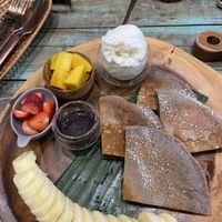 Vegan chocolate pancakes  at Mango in Bangkok