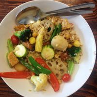 those rice veggie dishes with lotus root were the best! at Mango in Bangkok