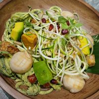 Noodles,with avocado pesto at Mango in Bangkok