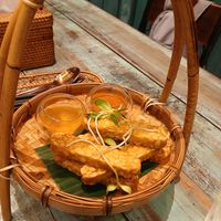 Fried tempeh at Mango in Bangkok
