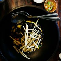 amazing black rice with fancy vegetables!!  at Mango in Bangkok