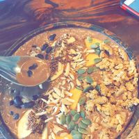 Chocolate smoothie bowl - delicious  at Mango in Bangkok