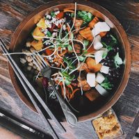 Worlds best salad ? I swear it is bigger than my face...and the tempeh is bomb at Mango in Bangkok