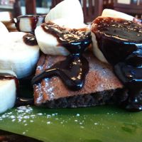 pancake with homemade 'nutella' at Mango in Bangkok