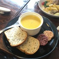 Coconut pumpkin soup  at Mango in Bangkok