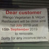 Closed until 15th September at Mango in Bangkok