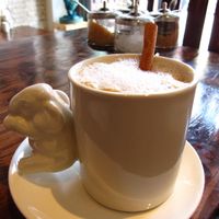 cappucino with soy milk. at Mango in Bangkok