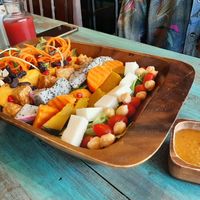 Tempeh Salad 195B, insanely delicious and huge! at Mango in Bangkok