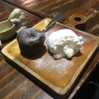 Chocolate lava cake 💚 at Mango in Bangkok