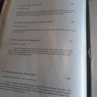 Specialities menu at Mango in Bangkok