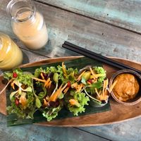 Rainbow spring rolls at Mango in Bangkok