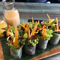 Rainbow spring rolls at Mango in Bangkok
