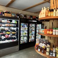 The beverage selection is great for the small space, and the refrigerator section has microgreens, fruit, fermented food, local broths (those are frozen).  at Lincoln Park Grocery in Port Angeles