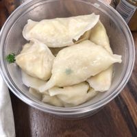 The vegetarian dumpling my friend has   at Green Symphony in New York City