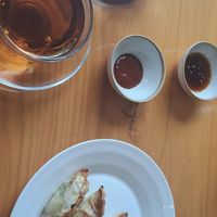 Ginseng tea and mandu (vegetable dumplings) at N. atelier in Glasgow