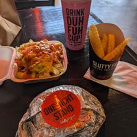 Burger and Fries at Slutty Vegan in Brandon