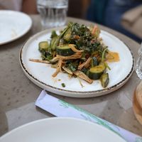 Smashed cucumber salad  at Men & Beasts in Los Angeles