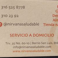 Business card at Maruben Vegetariano in Bogota