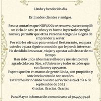 Notification that restaurant is closing permanently on September 6th, 2025 at Maruben Vegetariano in Bogota