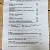Menu page 1 at Periwinkle Bistro in Wales
