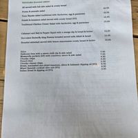 Menu page 2 at Periwinkle Bistro in Wales