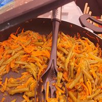 Green beans and carrots at Ethiopian Vegan Eats in East London