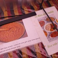 Rice with vegetable stew at Ethiopian Vegan Eats in East London