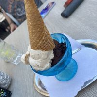 Bananen- und Schokoladensorbet 🍨  at Café Melange Eisdiele in Baden-württemberg