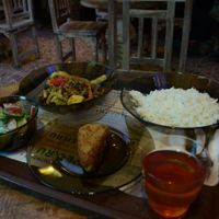 Salads, rice, Strawberry Drink at Jagannath - Kuznetsky Most in Moscow