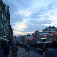 Exterior at night at Jagannath - Kuznetsky Most in Moscow