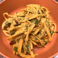 raw pumpkin noodles at Jagannath - Kuznetsky Most in Moscow