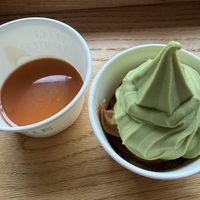 Vegan caramel sauce on the side   at Big Softie in Atlanta