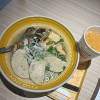 Yummy Vegetarian Pho + Orange juice for 179k. The add claimed that they have vegan Pho.   at PHO INN - SUPER BOWL, SUPER RIB in Hà Nội