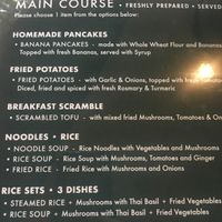 Morning Menu at Green Tiger House in Chiang Mai