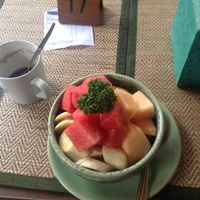 Museli with seasonal fruits (rice milk)

you have to ask for the vegan option at Green Tiger House in Chiang Mai