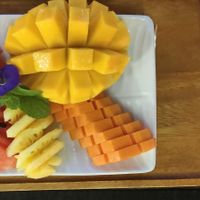 Fruit plate at Green Tiger House in Chiang Mai
