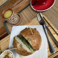 Bagel for breakfast   at Green Tiger House in Chiang Mai