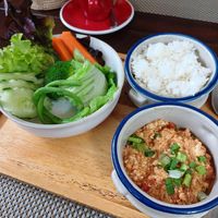 Traditional Thai breakfast at Green Tiger House in Chiang Mai