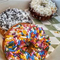 3 out of 4 donut flavors (we ate the chocolate sprinkle before we had a chance to take a photo!)  at The Stoke in Ocean City