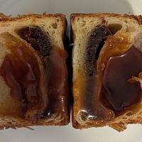 Salted Caramel Pecan Brownie Croissant (interior) at Proof Chocolate Patisserie in Portland