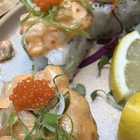 Very clean flavors!! The king oyster was tender and juicy, just like a perfectly cooked scallop. I think this is the Monterey roll  at Tane Vegan Izakaya - Highland Park in Los Angeles