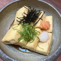 Agedashi tofu! Reaaally yummy sauce under the tofu, I wanted to lick the bowl  at Tane Vegan Izakaya - Highland Park in Los Angeles