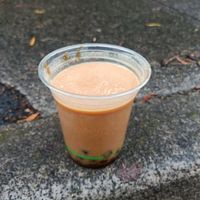 Organic coconut milk bubble tea - brewed tea leaves, wonderfully not too sweet, handmade tapioca pearls! at Vegan Meishan  in Melbourne