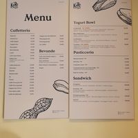 Menu at KoRo Cafe in Milan