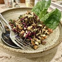 Burmese fermented tea leaves salad  at Living Table Bangkok in Bangkok