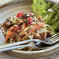 Som tam  at Living Table Bangkok in Bangkok