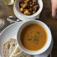 Soup of the day & garlic/paprika potatoess  at Bridge Bar Restaurant | Ramelton in County Donegal