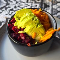Beetroot salad, Sun slaw and avocado. Perfect combination 😋 at Grandma  in Leigh-on-sea