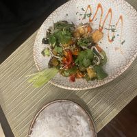 Stir friend vegetables with rice  at Fusion in Gran Canaria